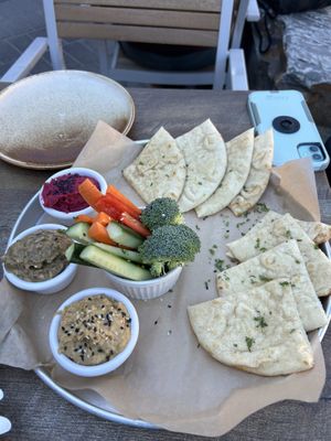 Hummus platter   at Nourish Bistro in Banff