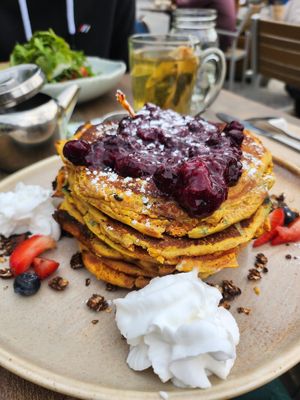 Pancakes at Nourish Bistro in Banff