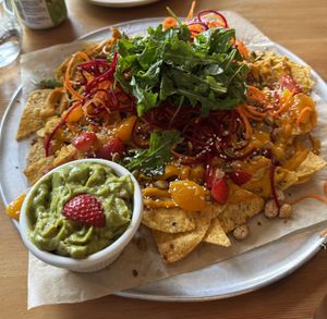 Vegan nachos  at Nourish Bistro in Banff