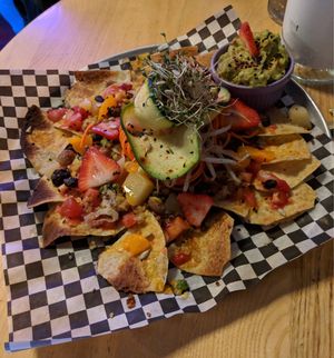 Half order vegan nachos  at Nourish Bistro in Banff