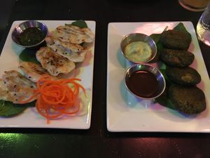 OMG I missed gyoza so much! This was delicious! at Nourish Bistro in Banff