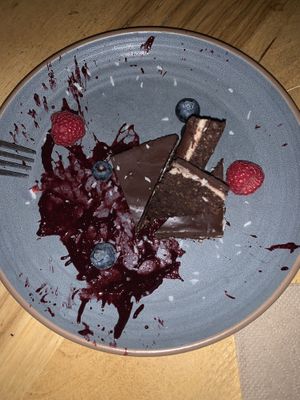 Nanaimo bar :) at Nourish Bistro in Banff