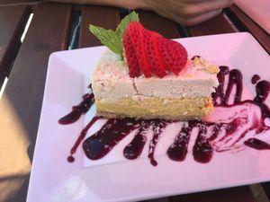 Vegan cake at Nourish Bistro in Banff