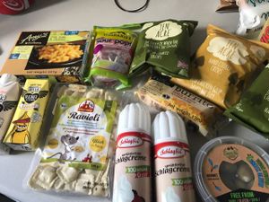 haul of items bought from the fridges! at Vx in Bristol