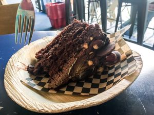 Chocolate, Caramel, Hazelnut Cake ! at Vx in Bristol