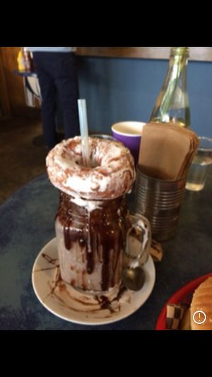 Oreo monster milkshake (already eaten all the whipped cream!)  at Vx in Bristol
