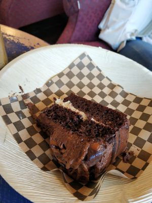 Chocolate cake at Vx in Bristol