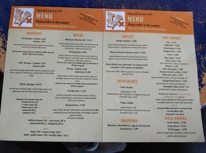 Menu at Vx in Bristol