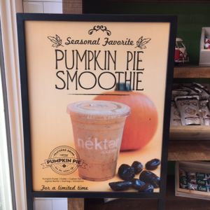 Delicious, seasonal pumpkin smoothies at Nekter Juice Bar in Napa