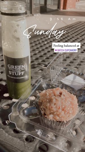 Vegan GF German Chocolate Cupcake and Green Juice   at Batch Cupcakery in Reno