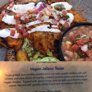 Vegan Jalisco Tacos yummy  at Lola's - Retro Row in Long Beach