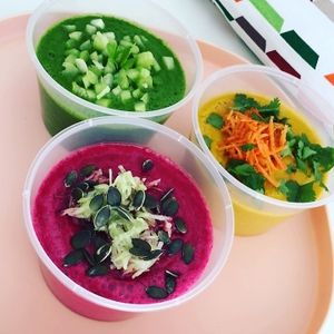 raw vegan soups at Smoothie & Sweetie in Limassol