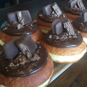 Tim Tam Jam vegan jam filled fried donut. at All-Time Coffee Co in Mermaid Beach