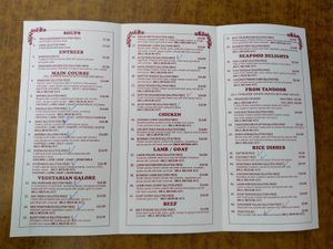 Vegan options marked in blue. at Muskaan K Indian Gourmet in Huntingdale