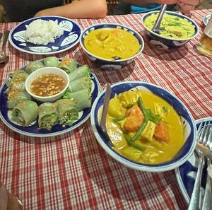 Curry dishes and tofu amok!   at Khmer Kitchen Restaurant  in Siem Reap