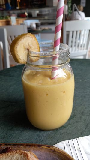 Tropical vegan milkshake at Qoozies in Chesterfield