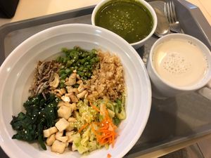 Lei cha and a cup of almond milk at SunnyChoice - Bukit Batok in West Singapore