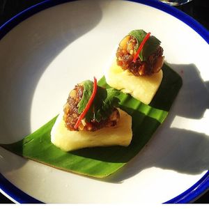 Caramelised Tofu with Peanuts and Pineapple  at Village People Hawker Foodhall in Fitzroy