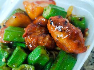 Sweet and sour chicken cubes at Fei Cui  Fancy Vegetarian Food 翡翠素食 in Central Singapore