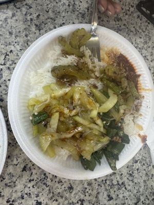 Vegan - Steamed Rice and Stir Fried Veggies   at Fei Cui  Fancy Vegetarian Food 翡翠素食 in Central Singapore