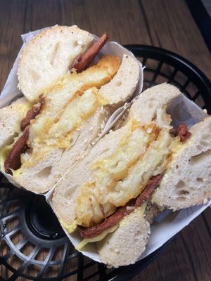 Bacun hash stack  at The Bagelry  in Liverpool