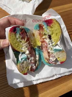 Rainbow bagel - VLT  at The Bagelry  in Liverpool