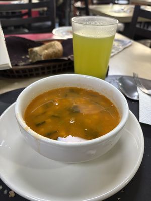 Hot soup  at Elihir in Mexico City
