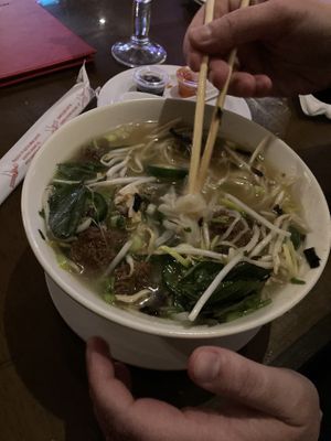 Vegan beef pho  at Fusion Restaurant and Bar in Riverside