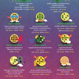 savory waffles #2 - Falafel Waffle is VEGAN at Funk N Waffles in Syracuse