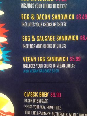 Vegan Options  at Funk N Waffles in Syracuse