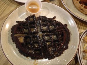 Vegan Chocolate waffle at Funk N Waffles in Syracuse
