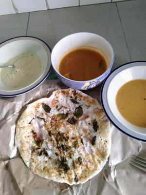 Mint leaf onion uttampam $2.50 at Indian Tiffin Centre in West Singapore