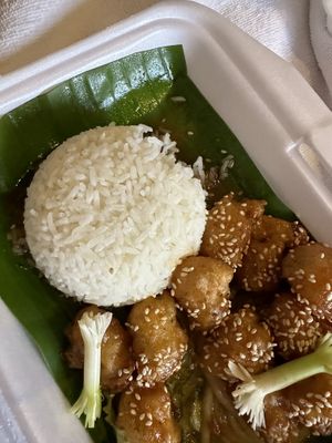 Orange tofu this was so good!!  at My Little Cafe in Siem Reap