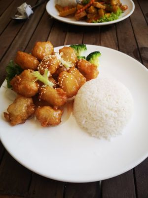 Orange tofu at My Little Cafe in Siem Reap