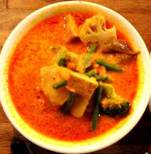 Vegetarian Red Curry with Tofu at My Little Cafe in Siem Reap