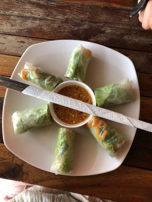 Fresh spring rolls at My Little Cafe in Siem Reap