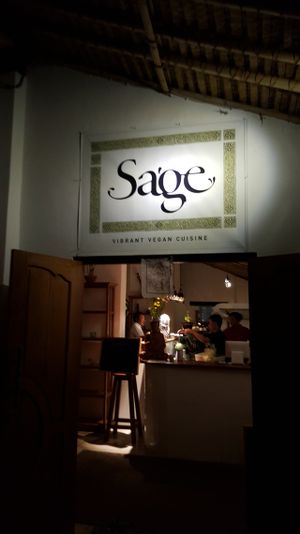 Entrance at night at Sage in Ubud