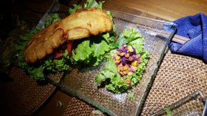 Jibarito made using flattened plantain at Sage in Ubud