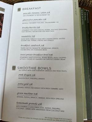 Menu   at Sage in Ubud