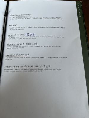 Menu   at Sage in Ubud