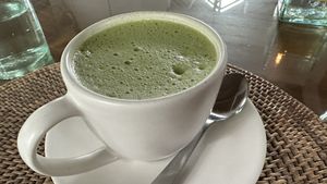 Matcha latte with soy milk  #Veganuary at Sage in Ubud