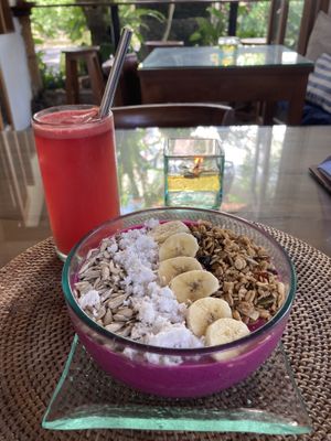 Pink dragon + watermelon ginger fizz   at Sage in Ubud