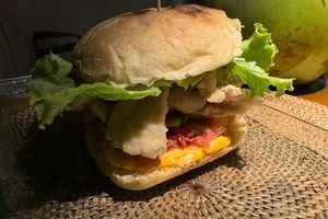 Crispy mushroom sandwich (more of a burger) #Veganuary at Sage in Ubud