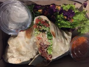 vegan jackfruit asada burrito to go (special) at Sage in Ubud