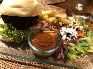 Awesome burger at Sage in Ubud