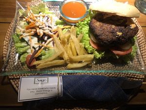 Amazing burger at Sage in Ubud
