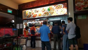 Vegetarian stall in Gourmet Street Coffee shop. at Xin En Vegetarian 心恩素食 in West Singapore