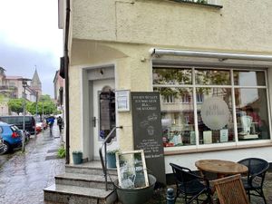 outside at Cafe Glucklich in Ravensburg