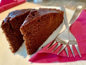 chocolate cake at Cafe Glucklich in Ravensburg
