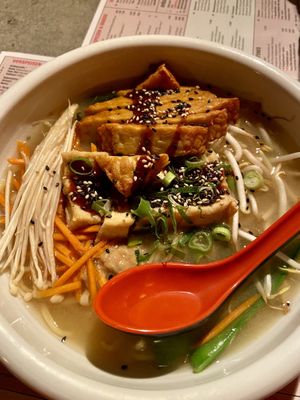 Ramen „Frühlingserwachen“ with extra tempeh   at MoschMosch in Darmstadt